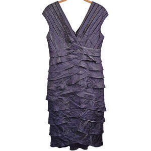NWT Cache Tiered Layered Sleeveless Midi Purple Dress Size 8